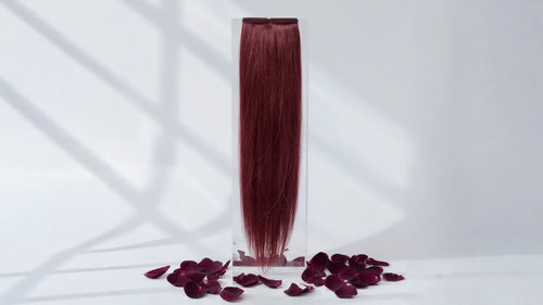 Burgundy Straight Hair Extensions | 100% Human Hair